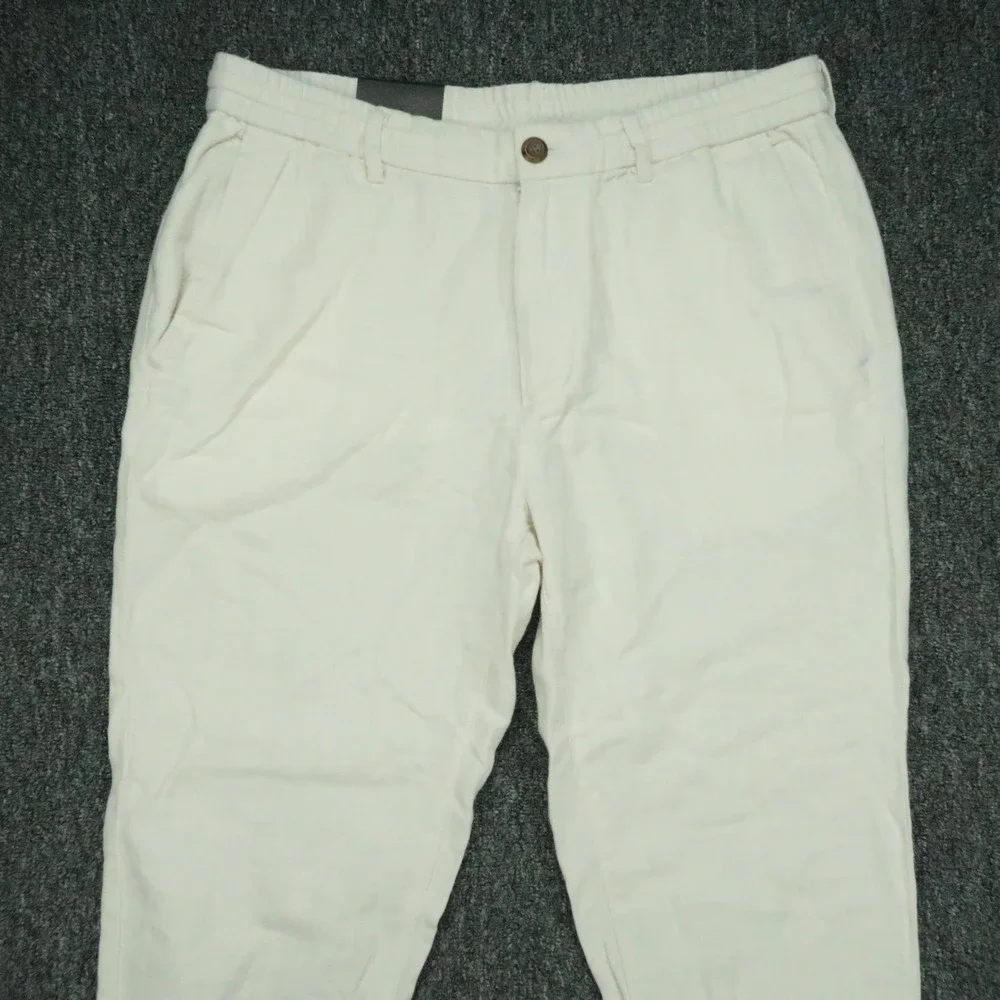 Banana Republic Pants Mens 33x32 White Linen Blend Athletic Fit Trouser Chino